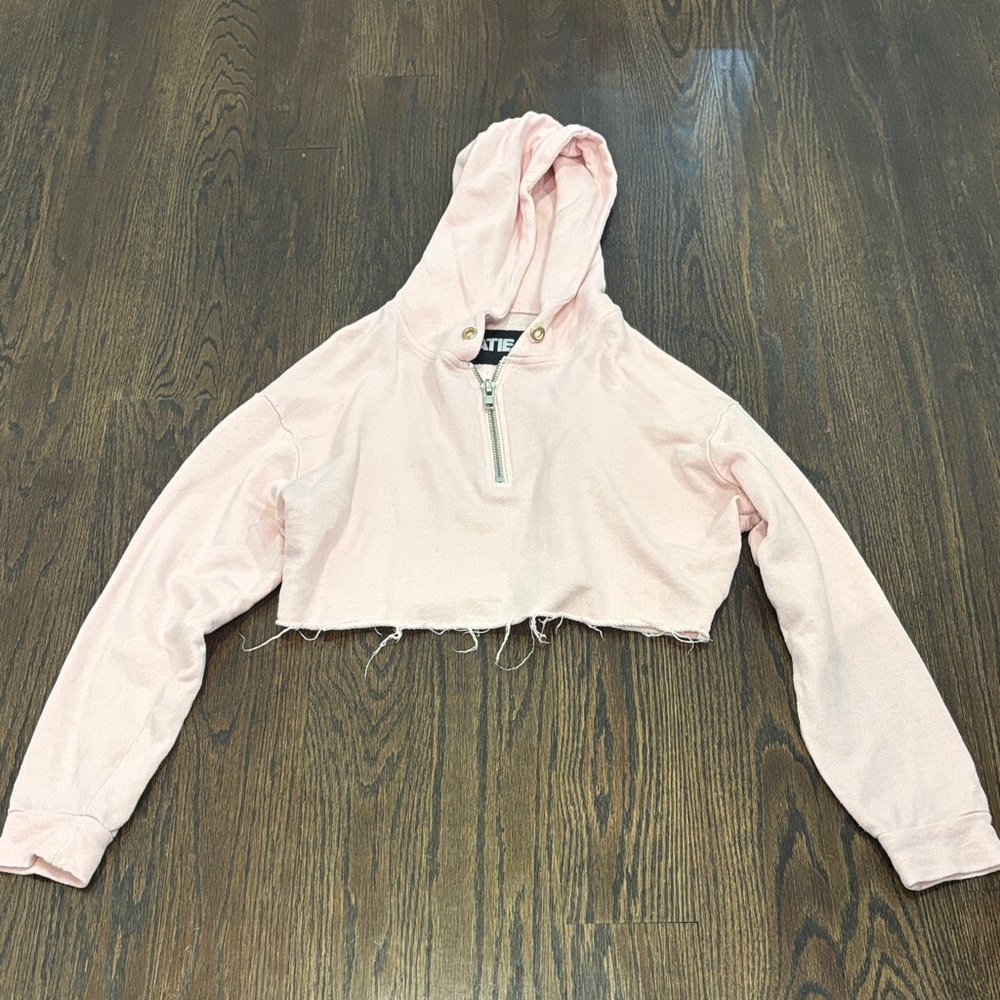 Katie J NYC Girl’s Pink Cropped Hoodie Size Large